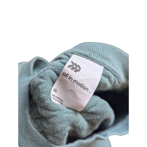 All In Motion XL Teal Textured Cropped Sweatshirt With Front Pocket - Picture 5 of 6